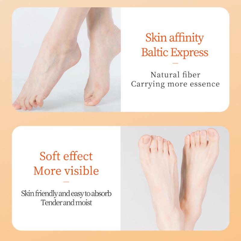 Sadoer Pflegende Fußmaske mit Vitamin C, nährende, feuchtigkeitsspendende und aufhellende Fußmaske gegen Fußfalten