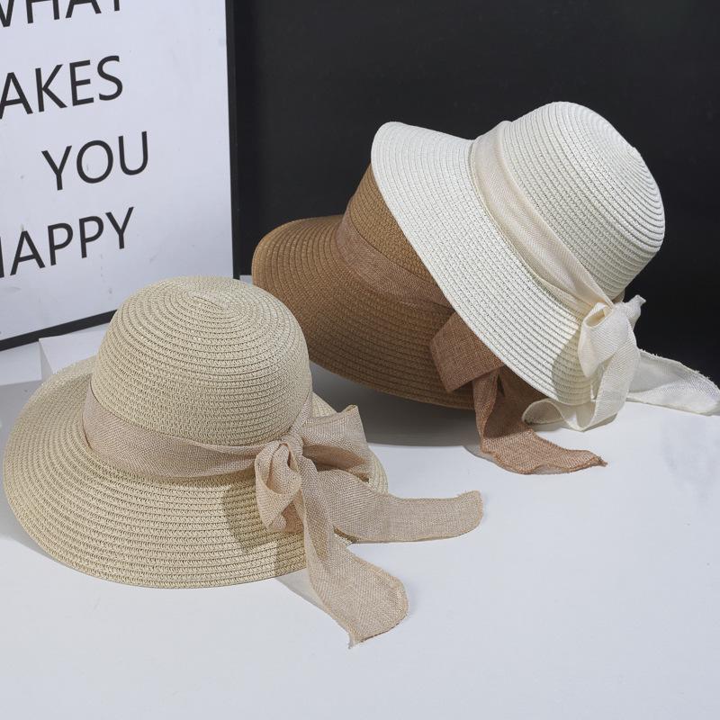 Women's Foldable Straw Sun Hat - Summer UV Protection Beach Hat