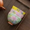6pcs/set Flower Ceramic Cup Chinese Style Enamel Cup Kung Fu Tea Set Tea Cup  Personal Use