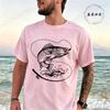 Retro Fish Fishing Print T-shirt Men Summer Breathable Tee T-Shirts Beach Vacation Casual Shirts Fisherman Gift Oversized Tops