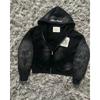 Mens 3D Printed Cropped Hooded Zip-Up Sweatshirt Loose Fit Casual Long Sleeve Pullover Winter