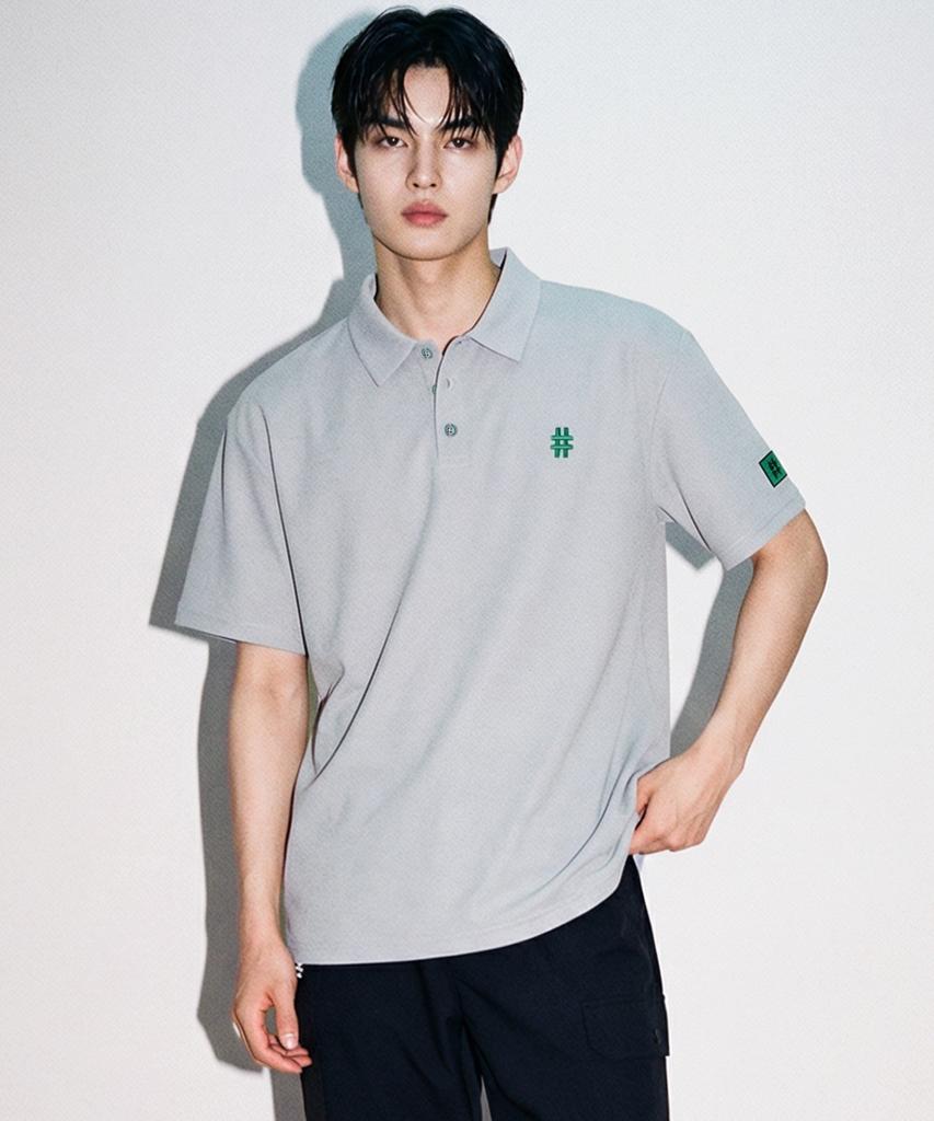 BEENTRILL Green Label Comfort Fit Pique Polo Shirt (Light Grey)