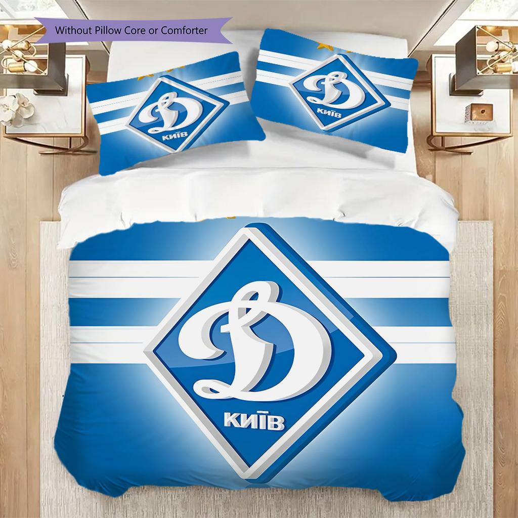 Dynamo Kyiv Pattern Bedding Quilt Set Quilt Cover Pillowcase Home Decoration Birthday Gift (1 * Duvet Cover + 2 * Pillowcase, Without Core)