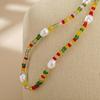 iF ME Bohemian Simple Seed Bead Pendant Necklace For Women Fashion Beach Simple Lock Choker Collar Gift