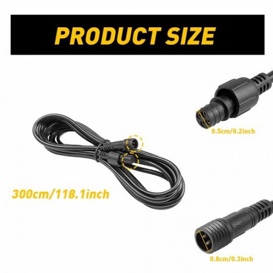 4X 10FT 4Pin LED Rock Light Extension Cable Connectors Male Female Waterproof