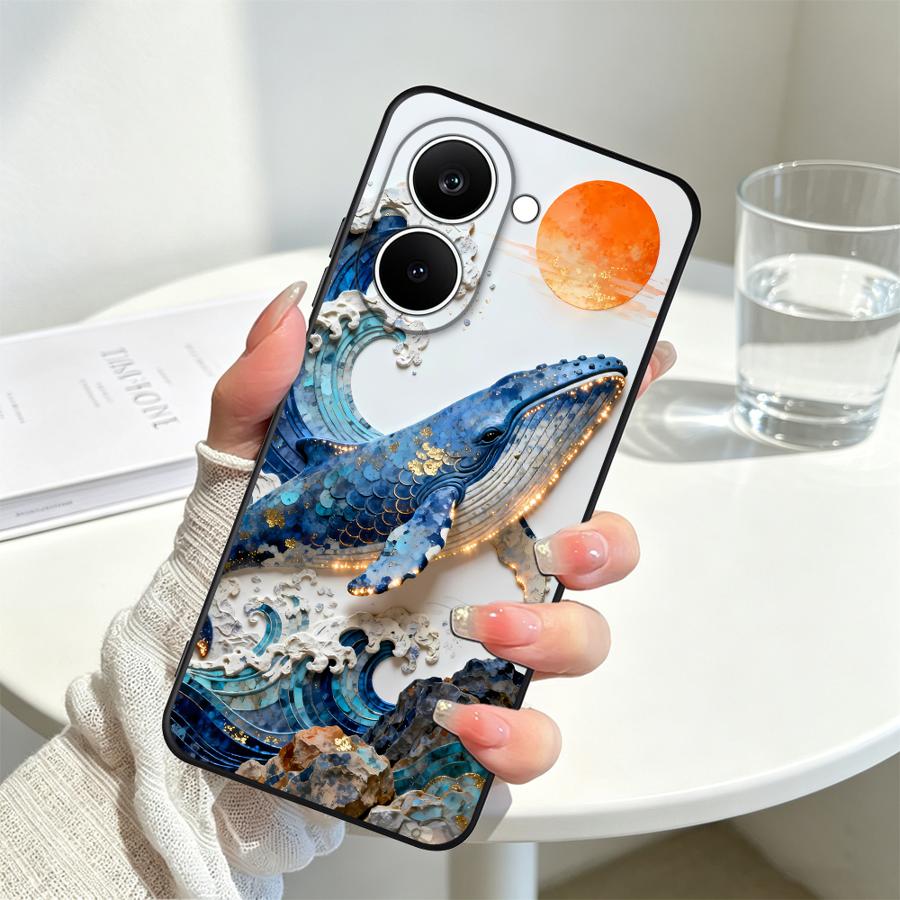 Phone Cover Case for Xiaomi Poco X8 Pro F1 M5 F3 C75 M3 M4 M7 C71 X3 X4 X5 X7 C50 C61 F8 C85 Whale Wave Sun