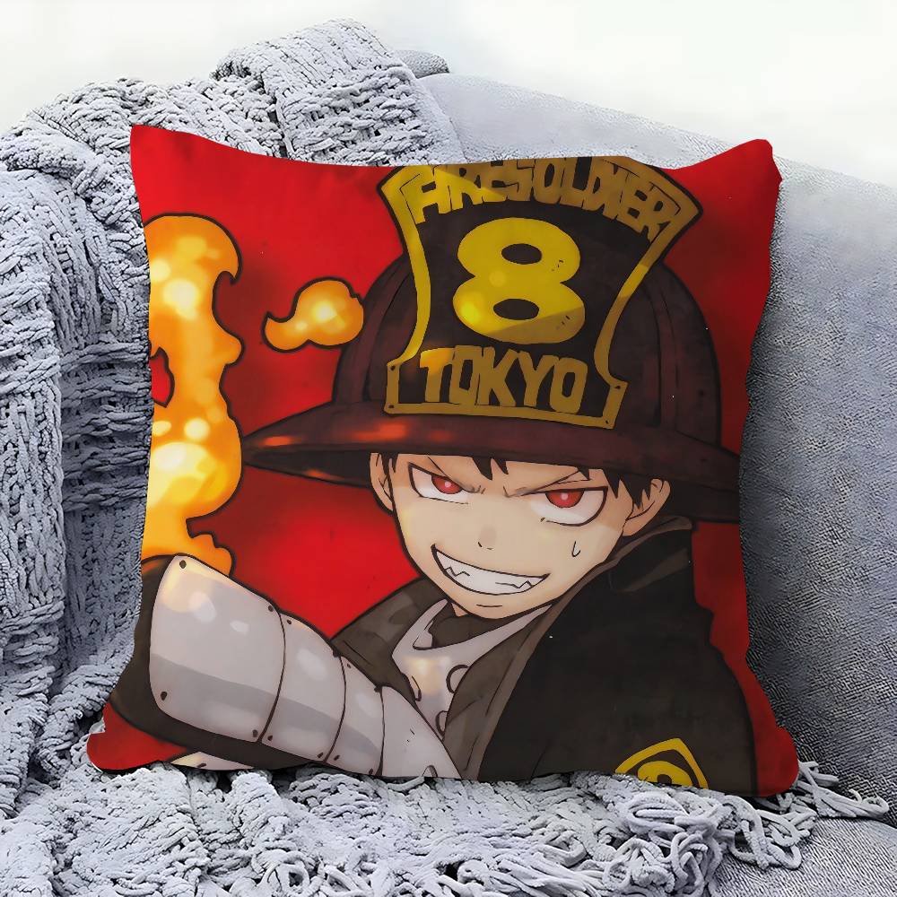F-Fire F-Force Cartoon Animation Personalized Pillow Cover Kids Bedroom Wild Party Decor Pillowcase Kid Birthday Shower Gift