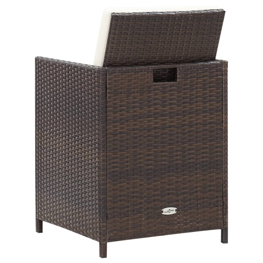 Vidaxl 4-Cz. Zestaw Krzeseł I Stołków Ogrodowych, Rattan Pe, Brązowy