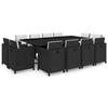 VidaXL Garden Furniture Set 13 Pcs with Cushions Wicker Resin Black
