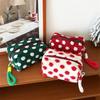 1Pcs Christmas Style Makeup Bag Dot Cosmetic Pouch with Handle Gift for Women Large Capacity Travel Toiletry Wristlet Purse Organizer