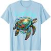 Earth Day Sea Turtle Graphic Tee Breathable Casual Cotton T-Shirt for Unisex