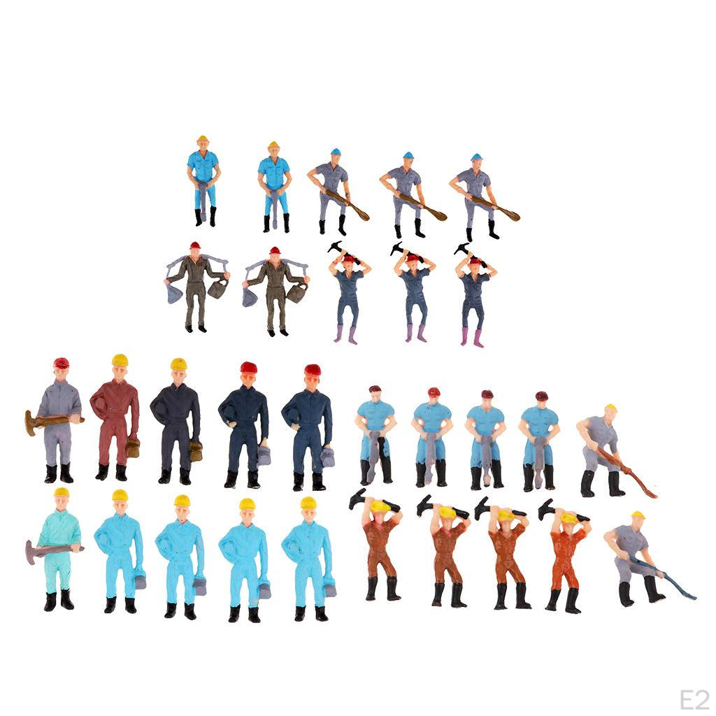 10x/Set 1/75 Worker People Action Figure Railway Scenery