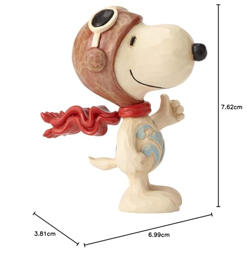 Enesco Enesco Peanuts by Jim Shore Snoopy Flying Ace Miniature Figurine, 3 Inch, Multicolor