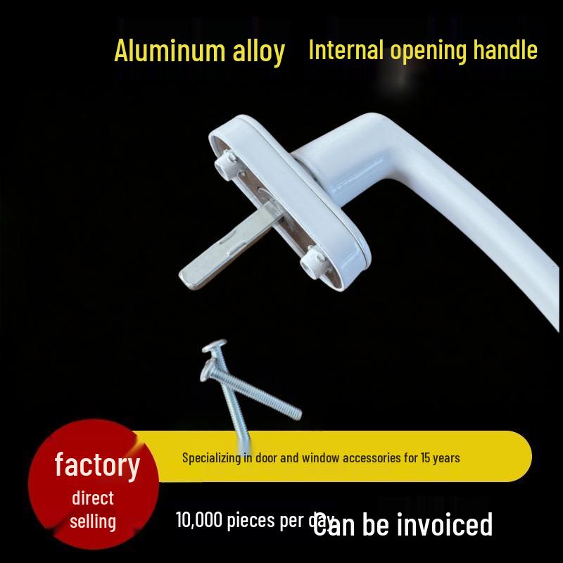 

Plastic-Steel Inward Opening Window Handle Lock & Aluminum Door Accessory Plastic Base, Metal Handle (Screws Included)