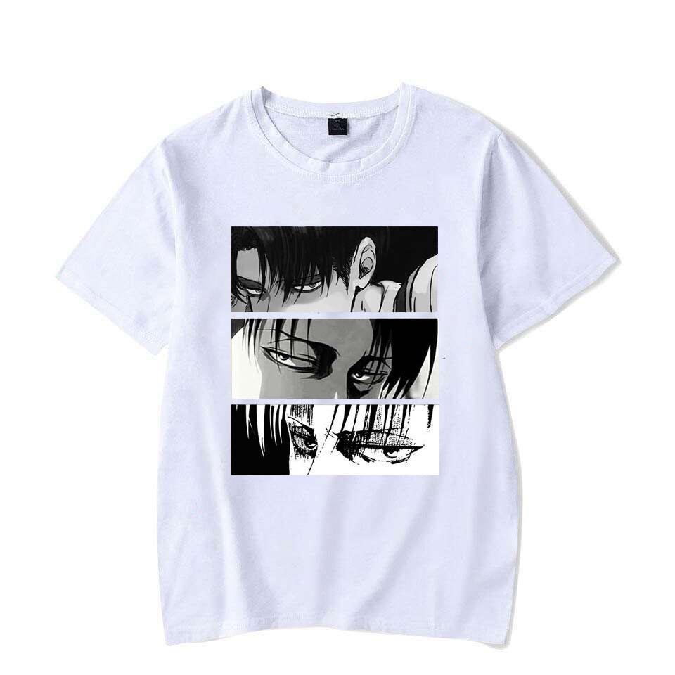 Dámská trička Japonské Anime Attack On Titan Levi Ackerman Eye Punk Tops Letní Harajuku Oversized gotické tričko s krátkým rukávem