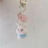 Cartoon Flocking Dog Piggy Pendant Keychain  Key Ring For Women Girls Cute Bag Pendant Kawaii Mobile Phone Chain Gifts