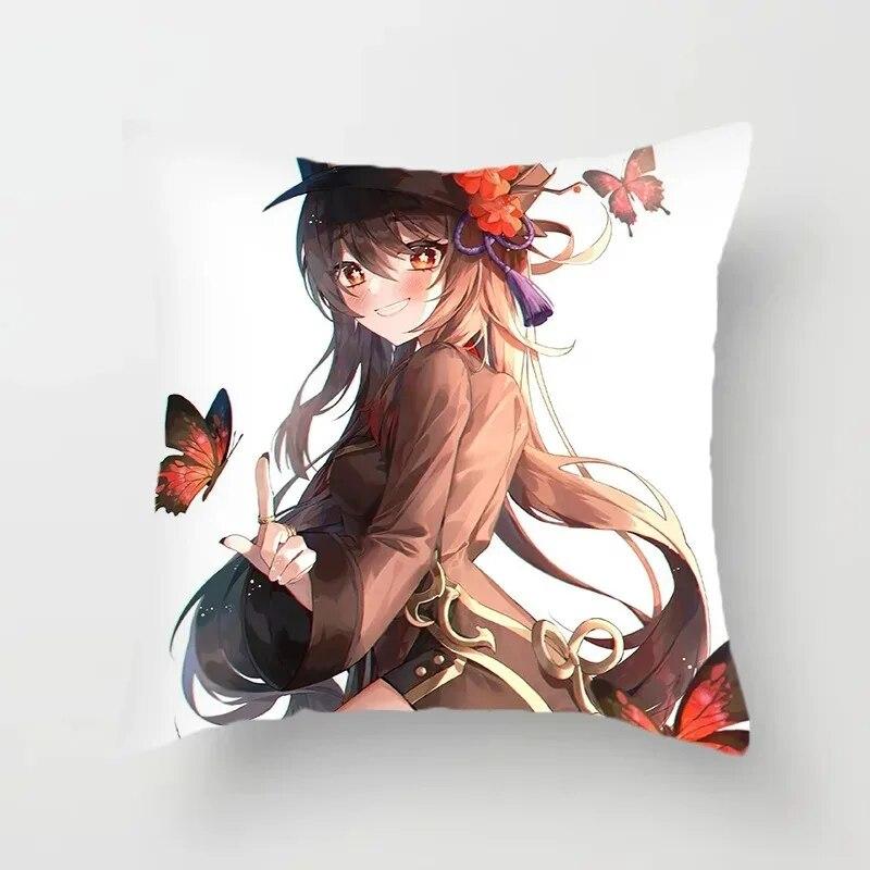 Genshin Impact Anime Kawaii Girl Tisk Povlak na polštář Obývací pokoj Pohovka Ložnice Povlak na polštář Cosplay Anime Povlak na polštář Dárek