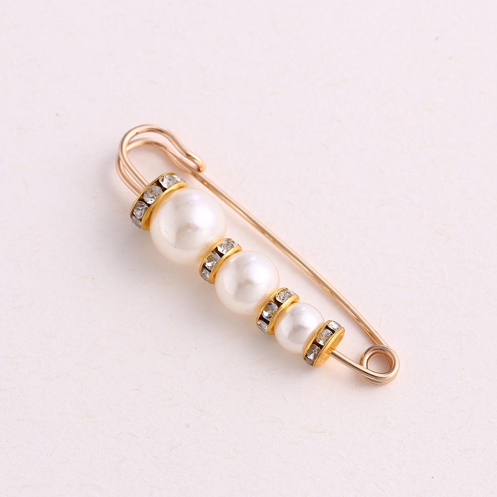 Pearl Waist Pin Brooch for Adjustable Skirt Fit