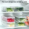 Boîte de rangement transparente pour réfrigérateur, lot de 3 pièces, organiseur de légumes de qualité alimentaire, sans BPA, empilable, multifonctionnelle, pour la conservation de la fraîcheur