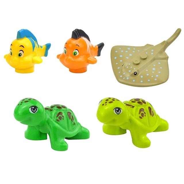 MOC Animals Building Blocks Flamingo Swan Otter Cat Dog Pug Chick Duck Eagle Sheep Owl Rabbit DIY Model Brick Toys for Children