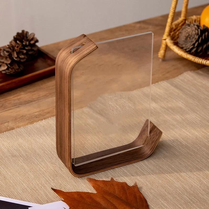 

Деревянная рамка для фото на качели, прозрачный гербарий, акриловая двухсторонняя персонализированная фоторамка, домашний декор 6inch