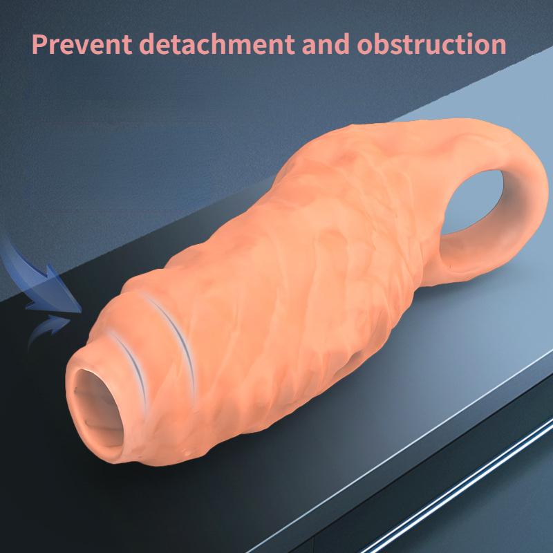 4 Types Penis Enlargement Sleeve Lengthened Thickened Penis Extender Lock Sperm Cock Ring Delay Ejaculation Sex Toys for Men