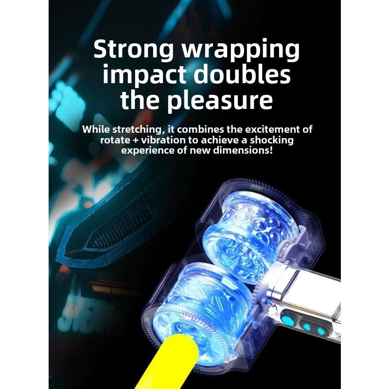 Thor Masturbator Male Automatic Handheld Telescopic Rotating Vibration Double Pass Masturbator Trainer
