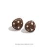 Abstract Geometric Polka Dot Ear Studs - Red Retro Mosquito Coil Design for Autumn and Winter