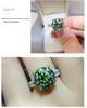 Luxury 5 Carat Green Moissanite Women's Ring: European & American Trendy Matching Diamond Rings