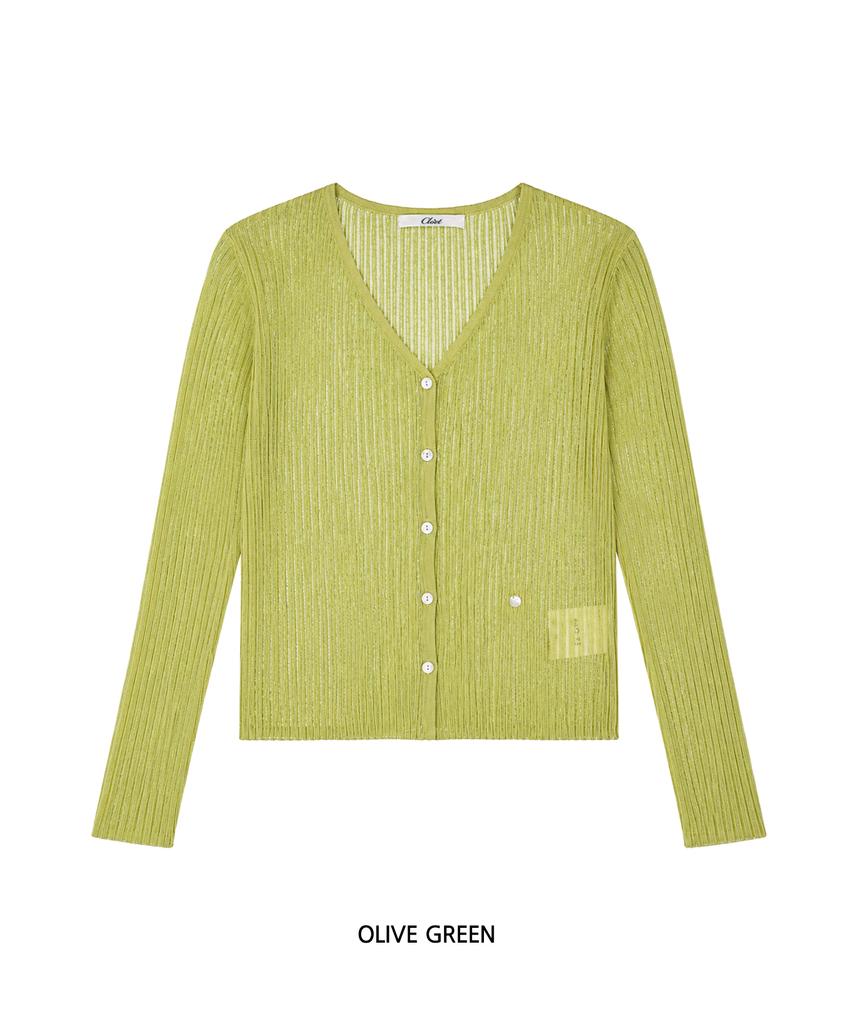 CLO'ET Summer Ribbed Cardigan + Olive/Blue/Black