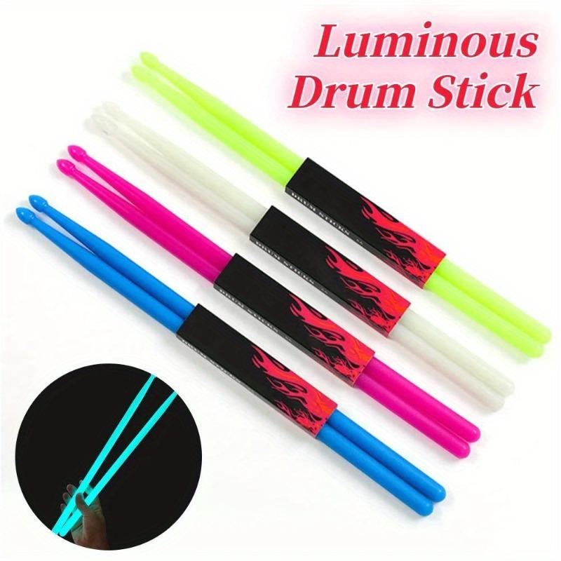 1 Pair 5A Luminous Drum Stick Jazz Drum Mallets Stage Colorful Nylon Luminous Drumsticks Beginner Drummers Gift