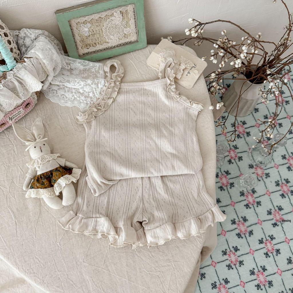 Καλοκαιρινό Σετ Πιτζάμα Μπλουζάκι για Κορίτσια 2025 - Χαριτωμένα Ρούχα Σπιτιού για Βρέφη