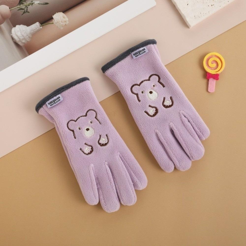 Plush Ski Gloves Polar Fleece Full Finger Gloves New Windproof Coldproof Gloves  Autumn and Winter
