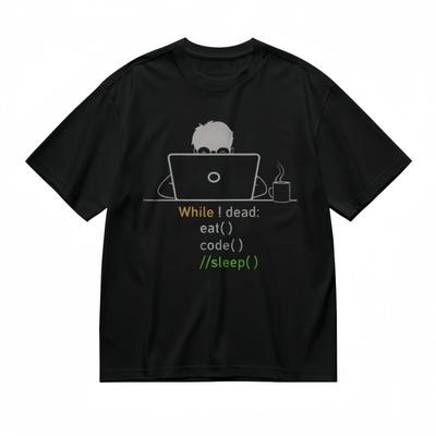 Men's Classic T-Shirt Programmer Lifestyle Silhouette and Funny Code Quote Tee