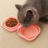 Collapsible Dog Water Food Bowl Integrated Type Cat Double Bowl Pet Outdoor Drinking Bowl  Travel