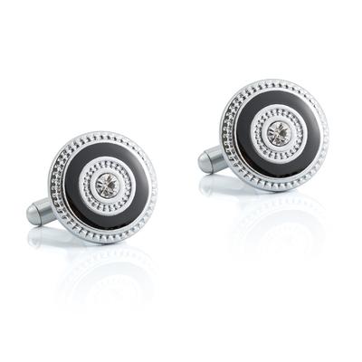 French Diamond Metal Cufflinks, Hot Selling Men'S Round Enamel Cuff Buttons