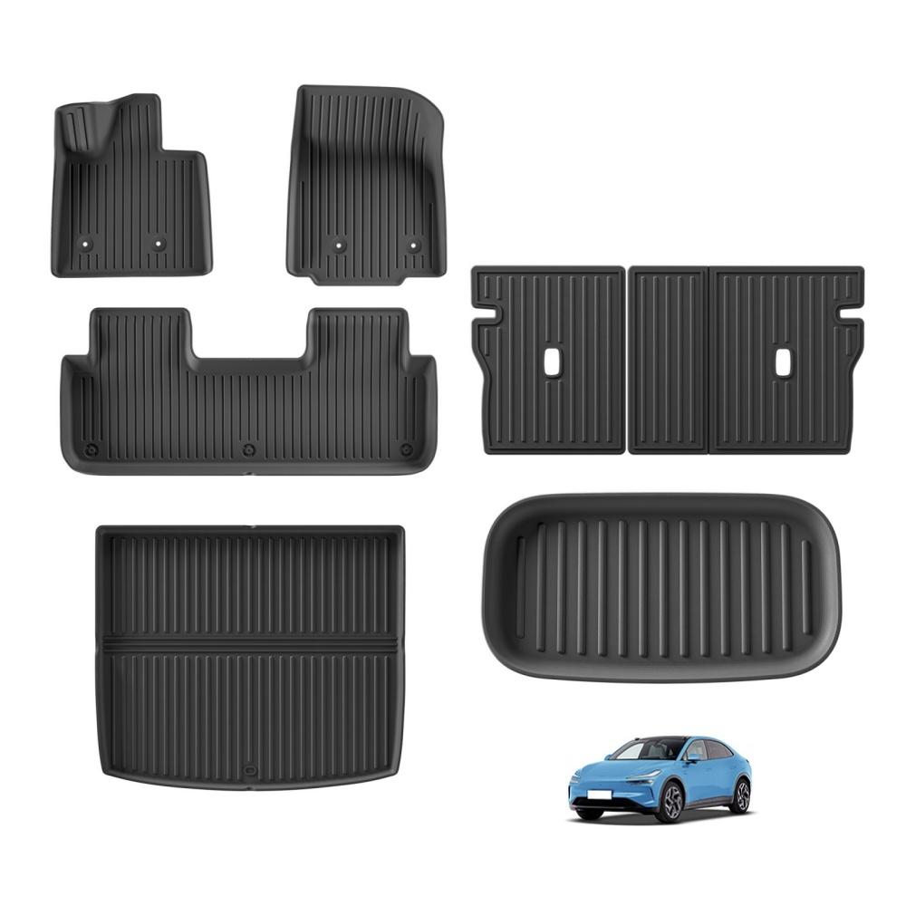 for Onvo L60 2025 2025 Car Floor Mats Cargo Liner Trunk Pad TPE 3D Foot Mat Waterproof Odorless Tray Set BLACK