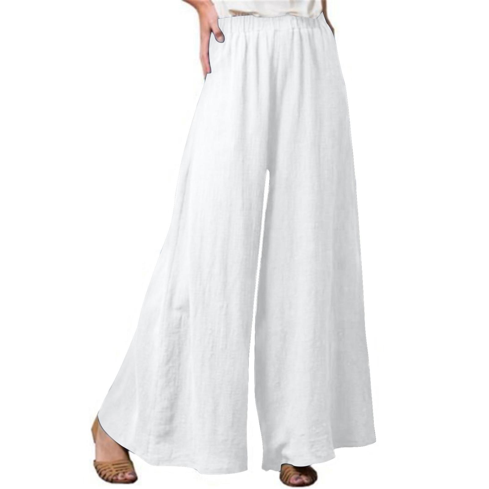 

Модные женские однотонные дышащие повседневные свободные брюки с вышивкой XXXXL белый