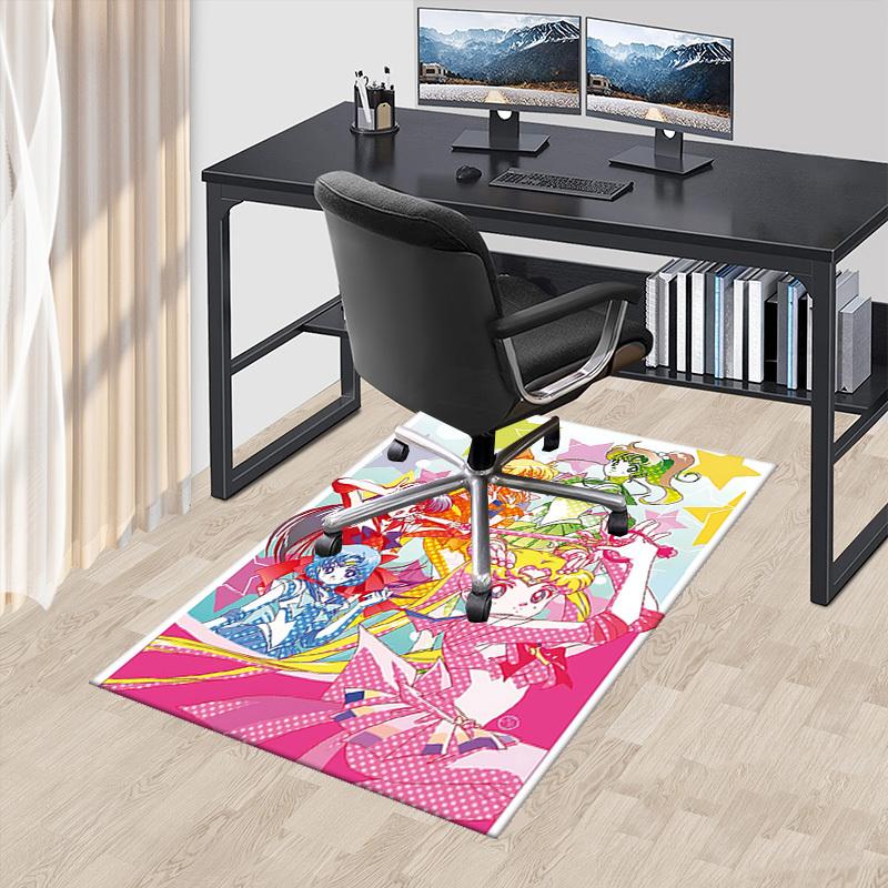 1pc Sailor Moon Anime Cartoon Design Chair Mat - Non-Slip Carpet for Office, Home Decor, Living Room, Bedroom, Game Room - Perfect Gift for Fans.O059