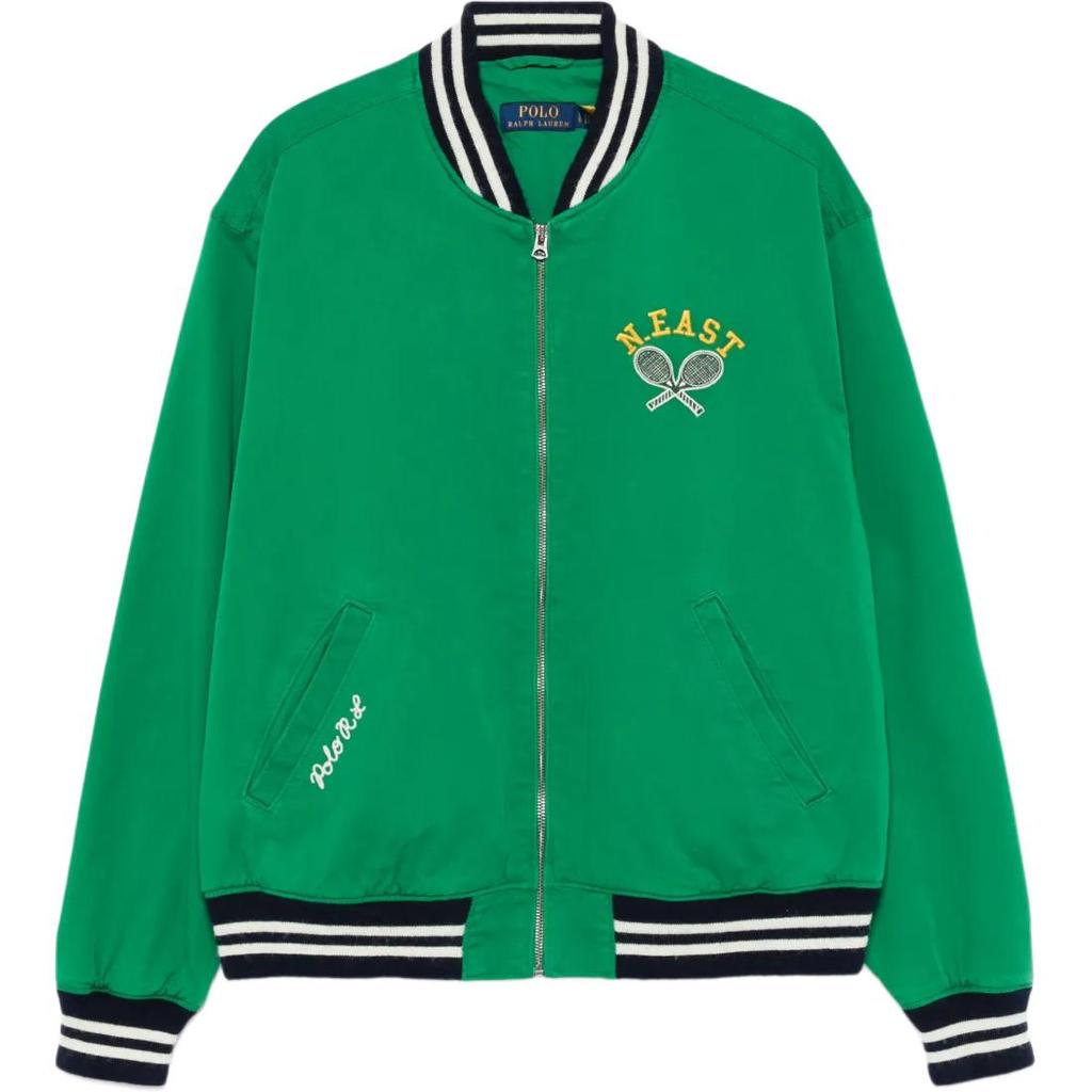 Polo Ralph Lauren Letter Zipper Long Sleeve Baseball Collar Loose Jacket Men Jackets Light-Green 710962235001