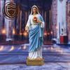 22CM Sacred Heart of Mary Statue Figurine with Shining Blue DressOur Lady of Grace Decorative Resin Figurine Catholic Gifts