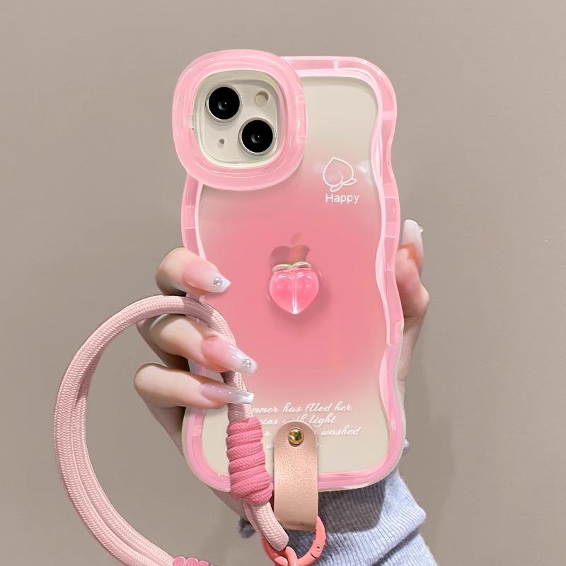 Peach Doll Lanyard Suitable for Apple 11pro Mobile Phone Case Huawei/vivo/Xiaomi/oppo Creative Anti-fall Women