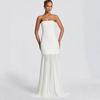Women's new streamer gauze splicing tube top skirt slim sexy backless European and American dress women's wholesale