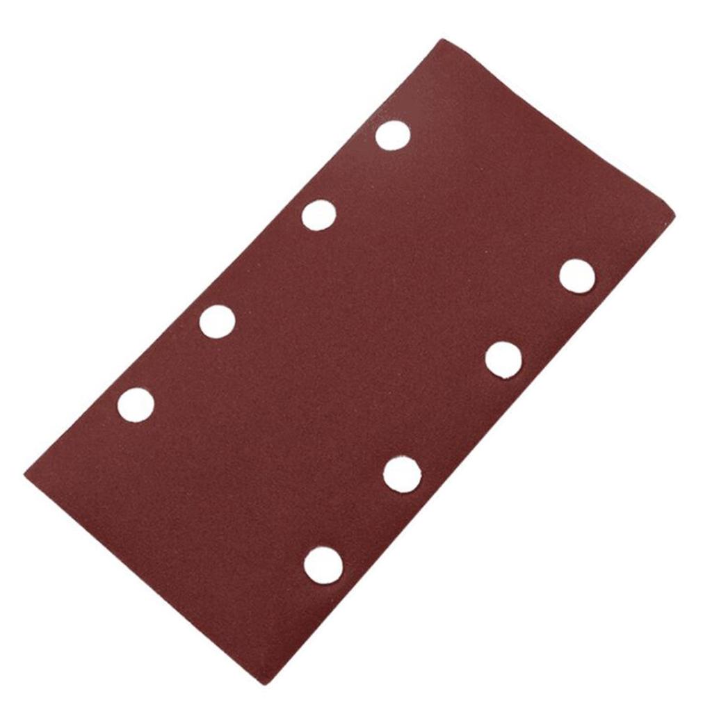 8 Holes Rectangular Sanding Pads 40/60/80/100/120/180/240 Grits Self-adhesive Flocking Sandpaper Hook and Loop Pads