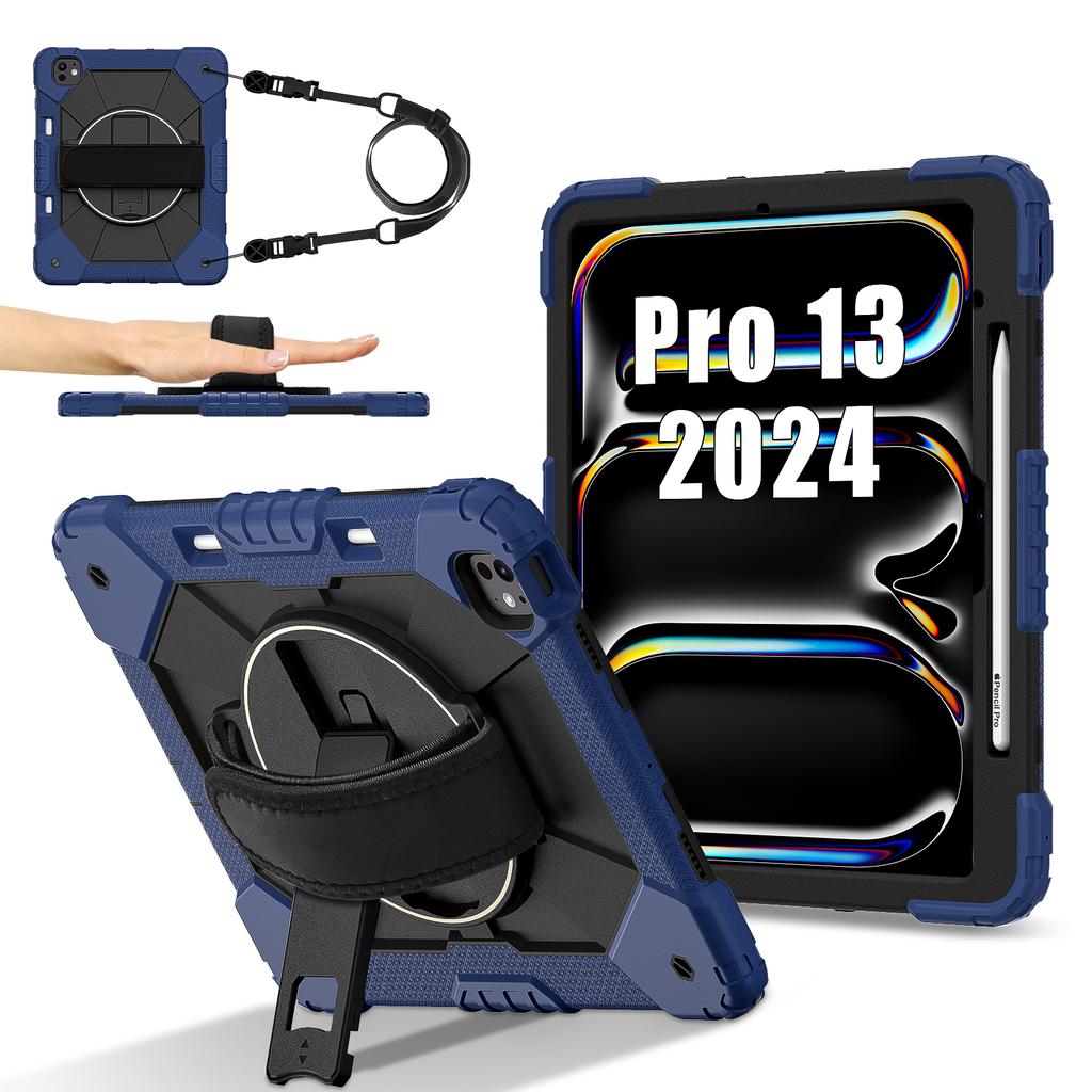 Etui obrotowe Uniwersalne do IPad Pro 13 2025 M5 2024 M4 A3360 A3361 A3362 A2926 A2925 A3007 Hybrydowe Pokrowiec Pasek na Ramię