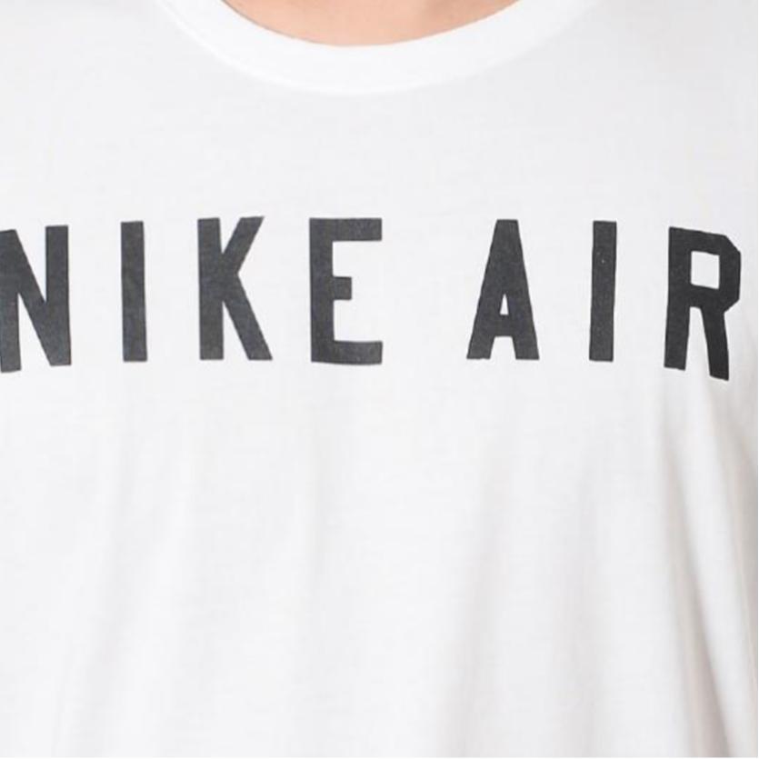 Nike Air Letter Print Knitted Round Neck Sports Breathable Casual Short Sleeve T-Shirt Men Tops White AJ7438-100