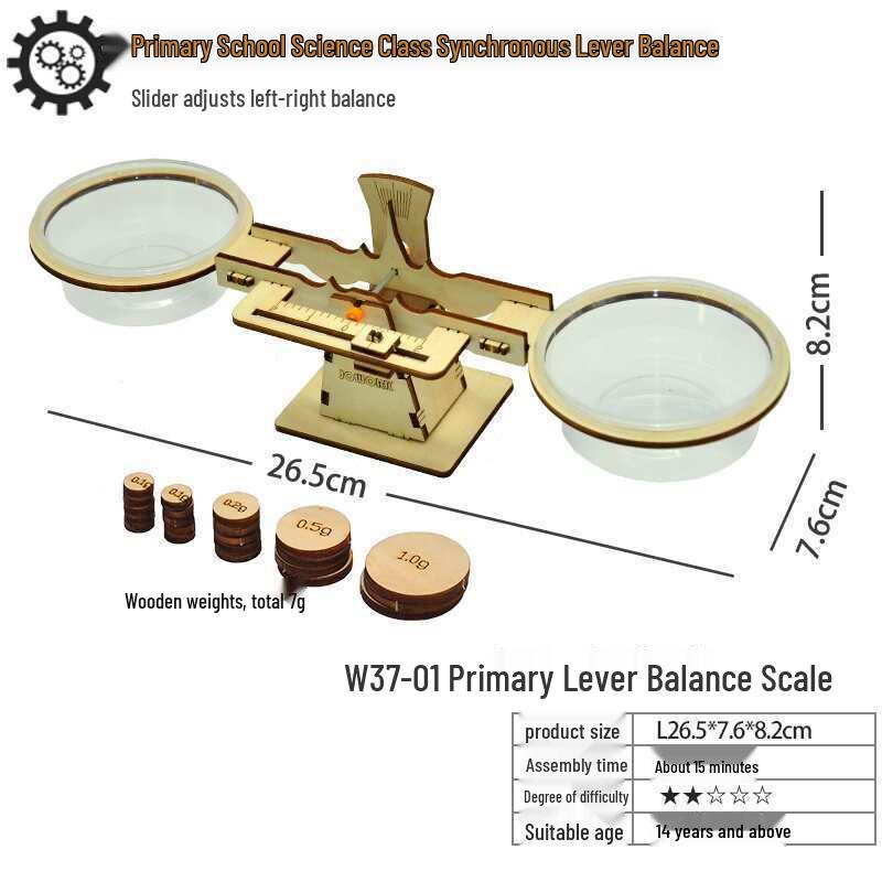 Handmade DIY Tray Balance Scale Kit for School Science Experiments