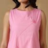 Women’s Pink Cotton Dress Casual Sleeveless Summer Mini Dress for Travel Vacation Daily Wear