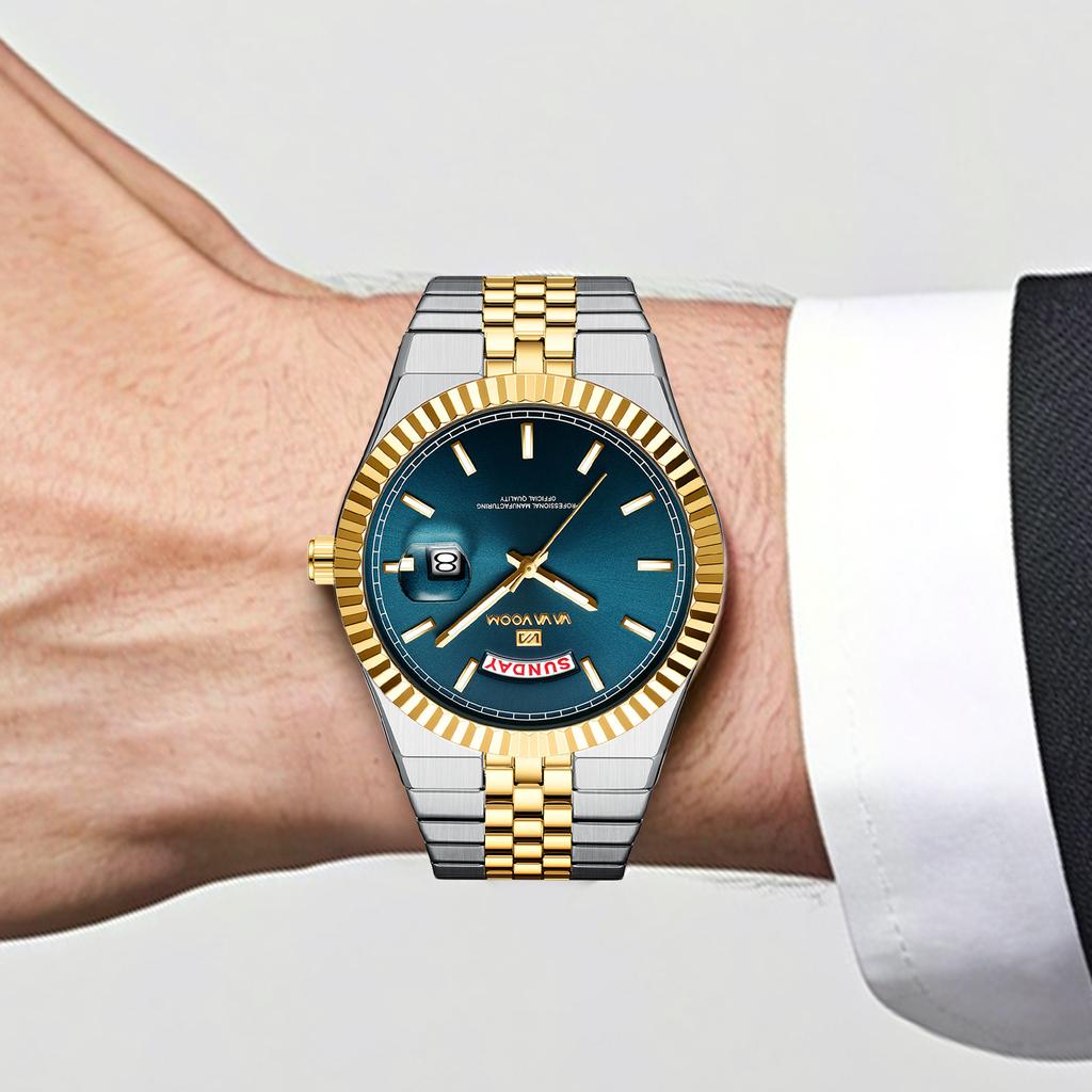 Men's Business Watch Luminous Waterproof Men's Watch Hot-selling Dual Calendar Quartz Watch