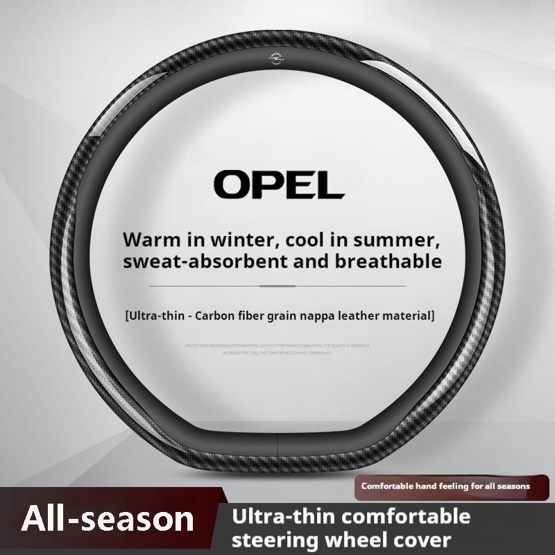 For Opel OPCline ASTRA CORSA INSIGNIA MOKKA VECTRA GTC Tigra Carbon fiber Leather Car Steering Wheel Cover Anti-Slip Accessories